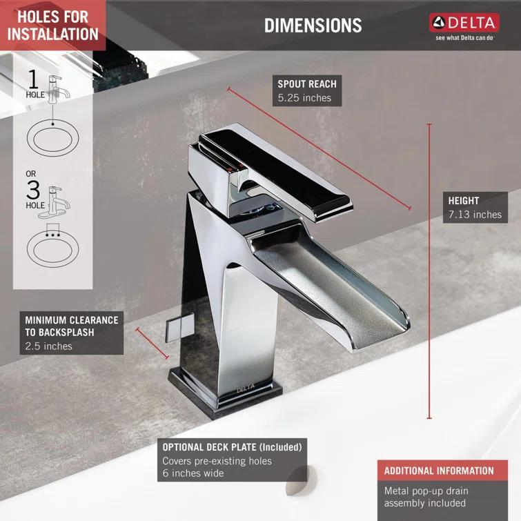 Delta Ara Single Hole Bathroom Faucet 568LF-SSLPU