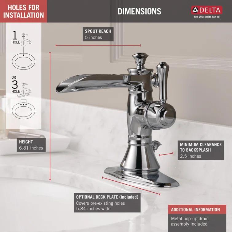 Cassidy™ Single Hole Bathroom Faucet with Drain Assembly