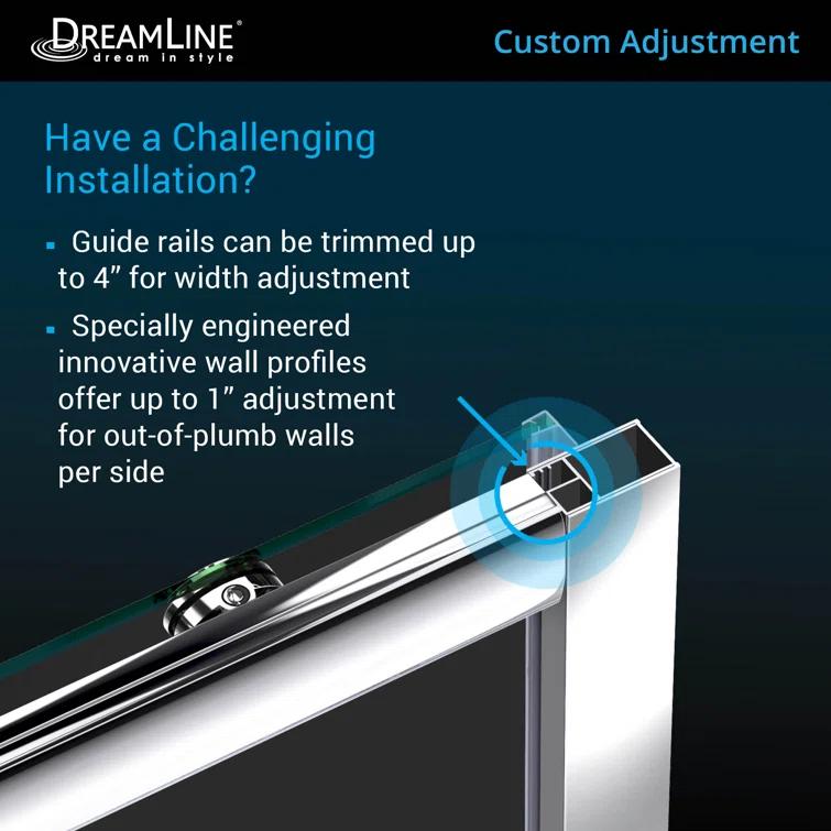 Infinity-Z 60" W x 74.75" H Framed Sliding Shower Kit