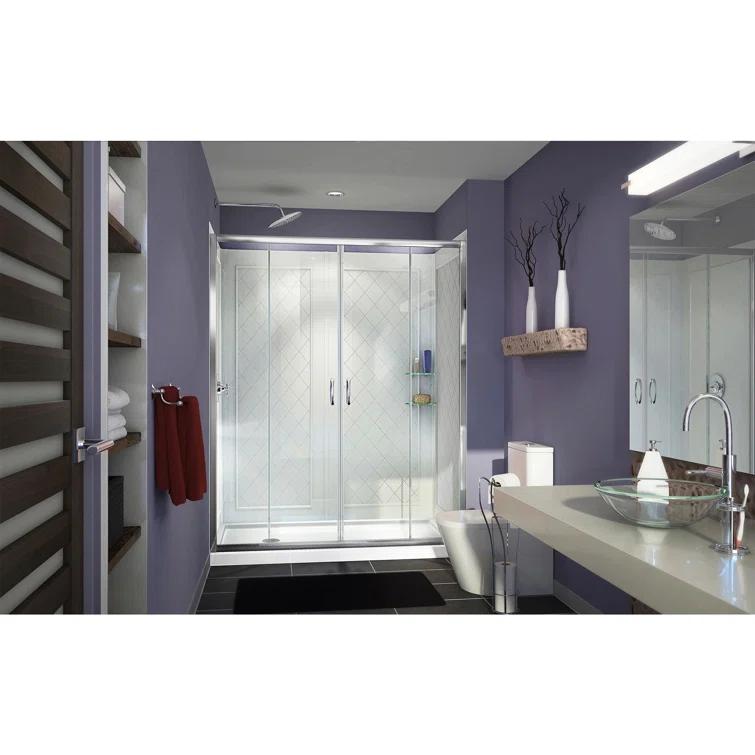 Visions 60" x 30" x 76.75" Sliding Frameless Shower Door
