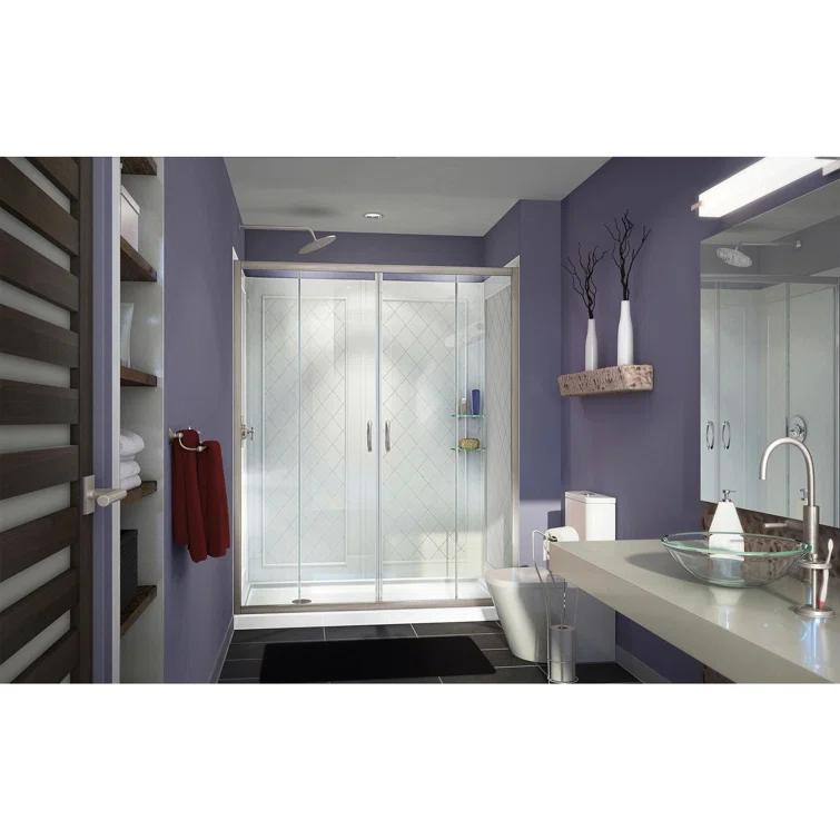 DreamLine Visions 60" x 30" x 76.75" Sliding Frameless Shower Door DL-6112L-04CL