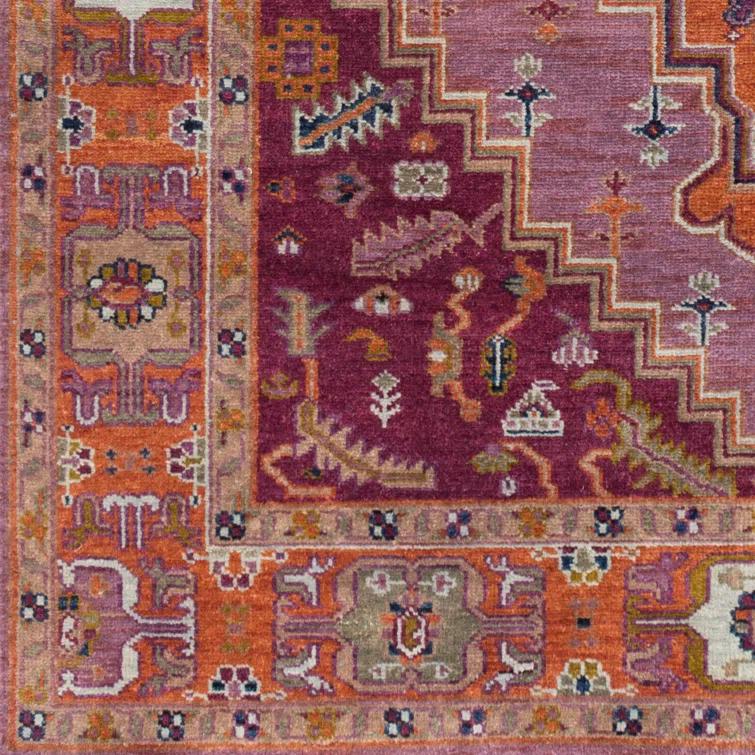 Hand-Knotted Light Blue Wool Floral Motif Area Rug