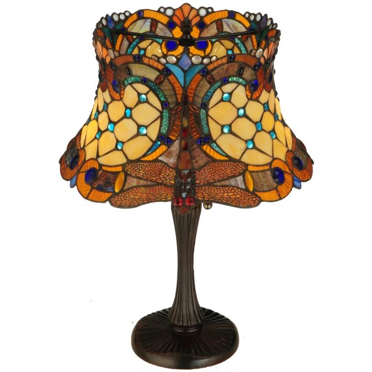 Meyda Tiffany-style Hanging Head 2-light Dragonfly Table Lamp