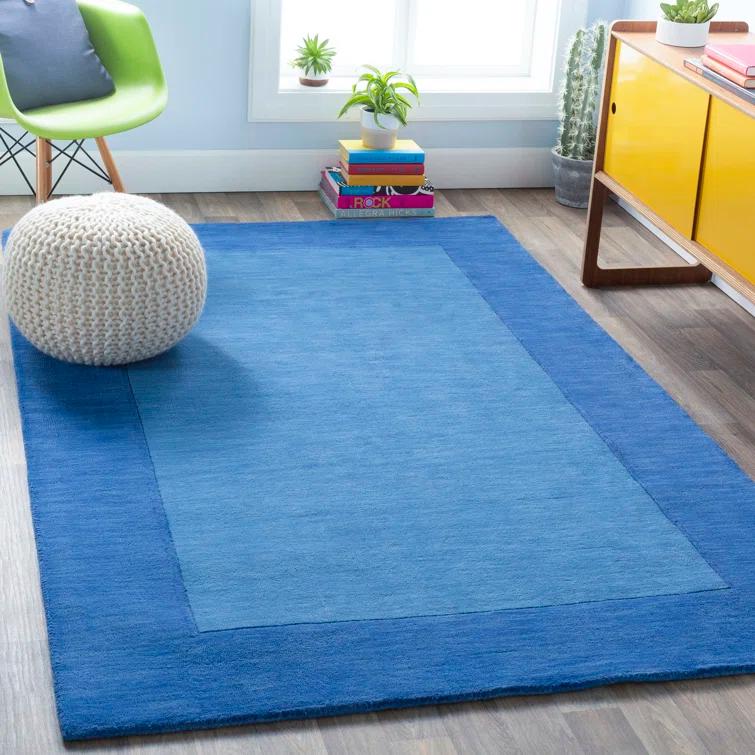 Mystique Hand Loomed Wool Area Rug in Dark Blue