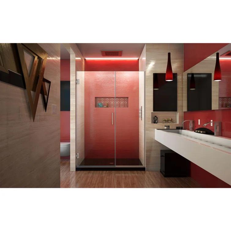 Unidoor Plus 46" W x 72" H Pivot Frameless Shower Door with ClearMax™ Technology