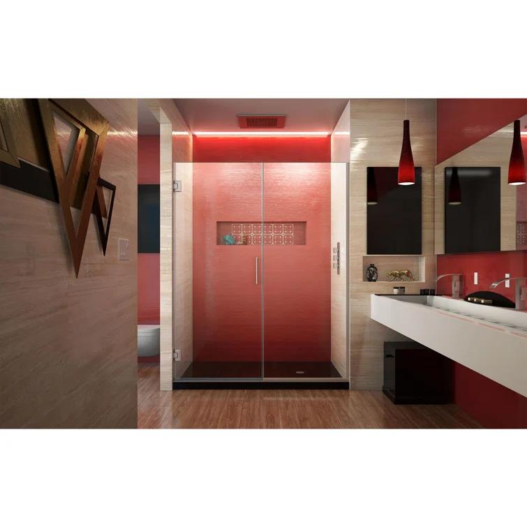 DreamLine Unidoor Plus 52" W x 72" H Pivot Frameless Shower Door with ClearMax™ Technology SHDR-243257210-04