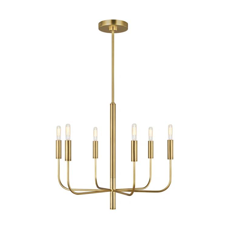Brianna Burnished Brass 6-Light Minimalist Chandelier