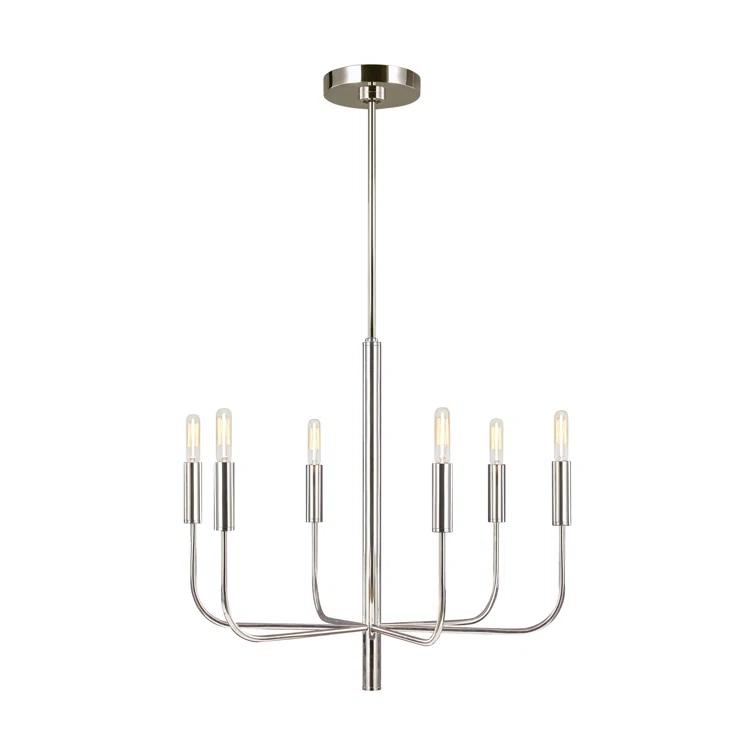 Ellen DeGeneres Brianna Polished Nickel 6-Light Traditional Chandelier