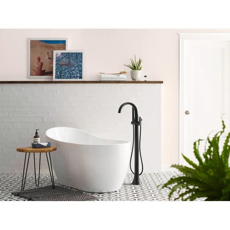 Moen Doux Single Handle Floor Mounted Freestanding Tub Filler with Handshower