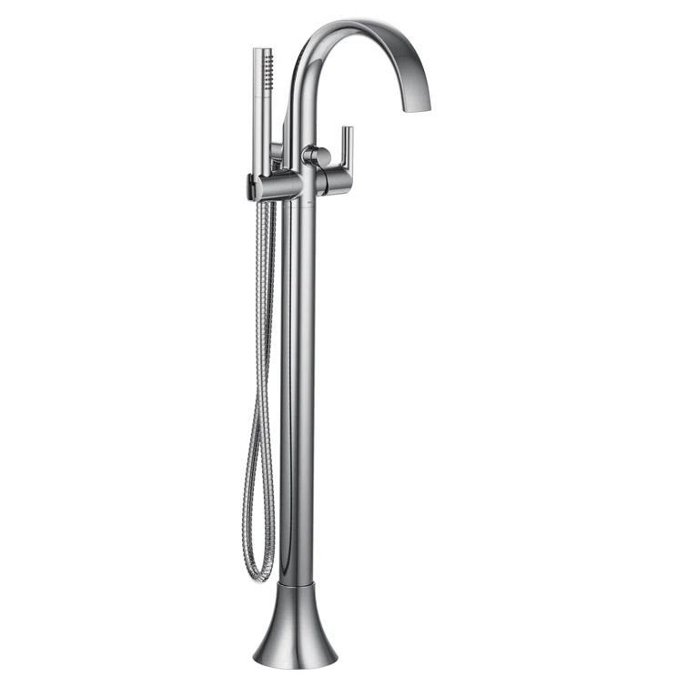 Moen Doux Single Handle Floor Mounted Freestanding Tub Filler with Handshower