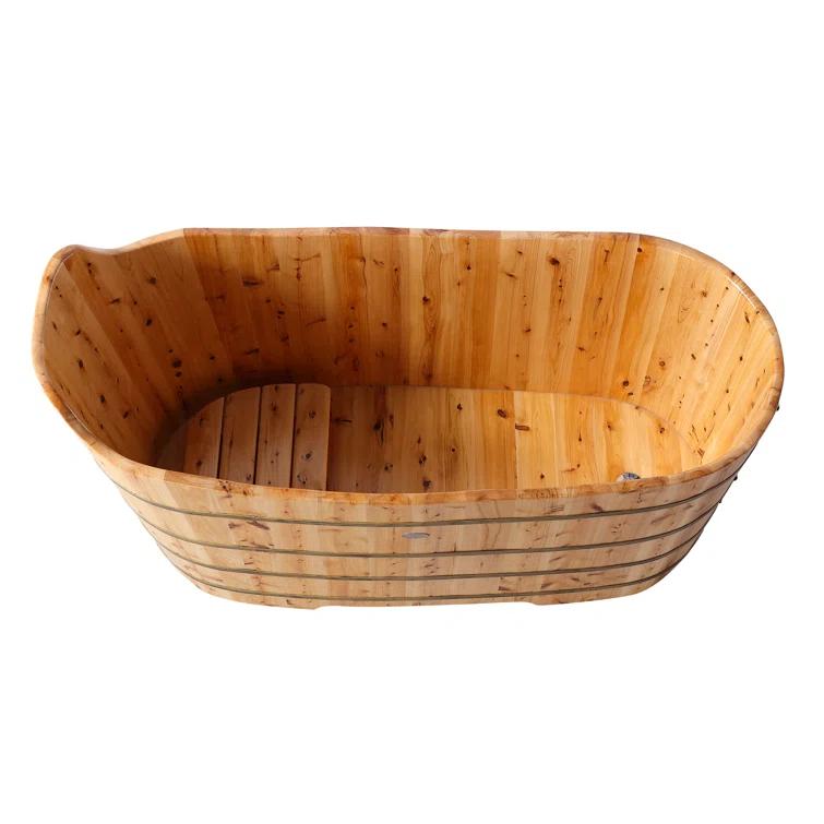 59'' x 25.6'' Freestanding Soaking Solid Surface Bathtub
