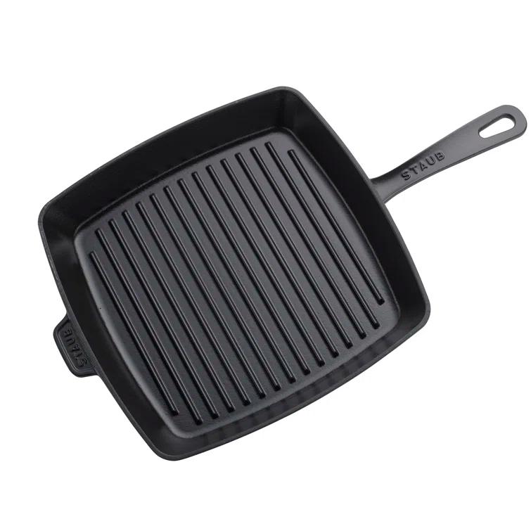 Staub ® 12" Matte Black Enameled Cast Iron Square Grill Pan