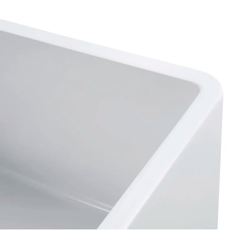 Sutton Place Fireclay 32.99" L x 18.11" W Farmhouse Kitchen Sink