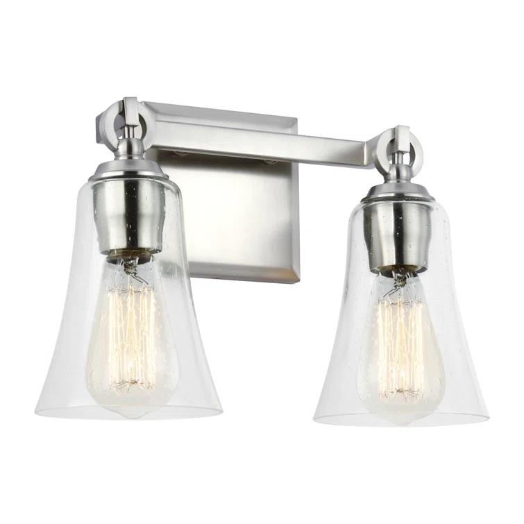 Generation Lighting Monterro 9 1/2" Satin Nickel 2-Light Wall Sconce