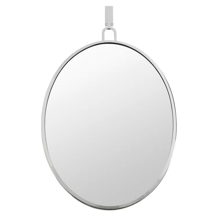 Rectangular Silver Polished Nickel Bathroom Wall Mirror