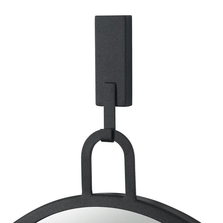 Oval Black Metal Frame Bathroom Wall Mirror