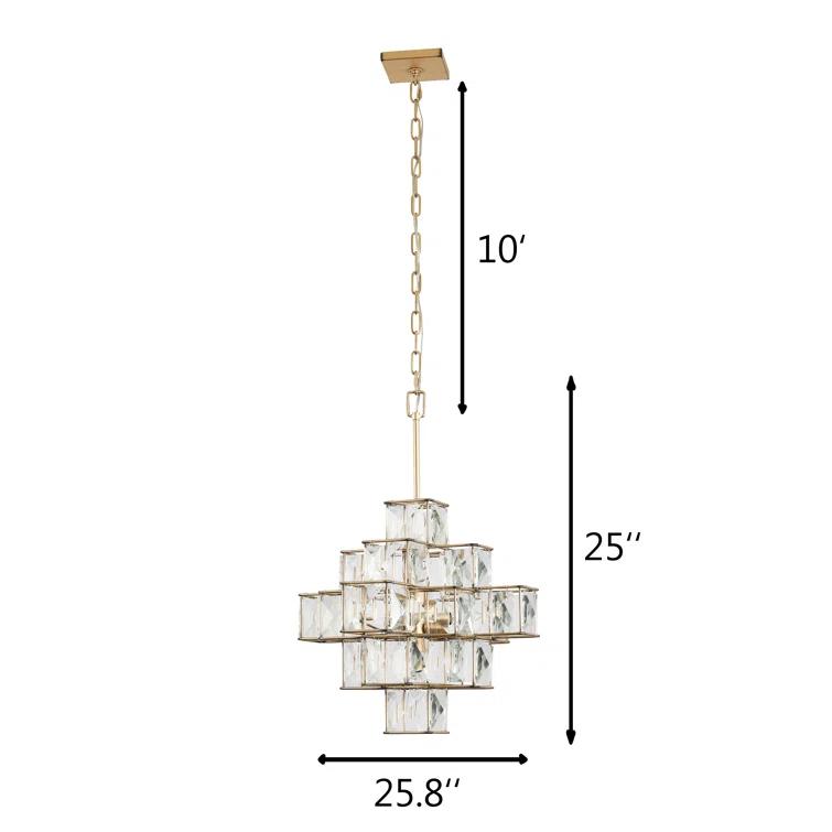 Elegant Calypso Gold Crystal Chandelier with Adjustable Chain