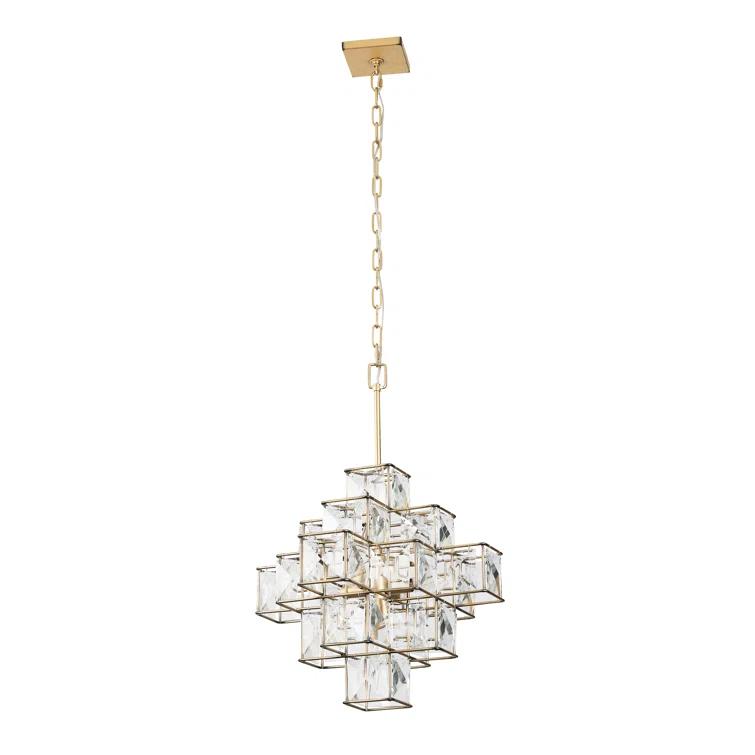 Elegant Calypso Gold Crystal Chandelier with Adjustable Chain