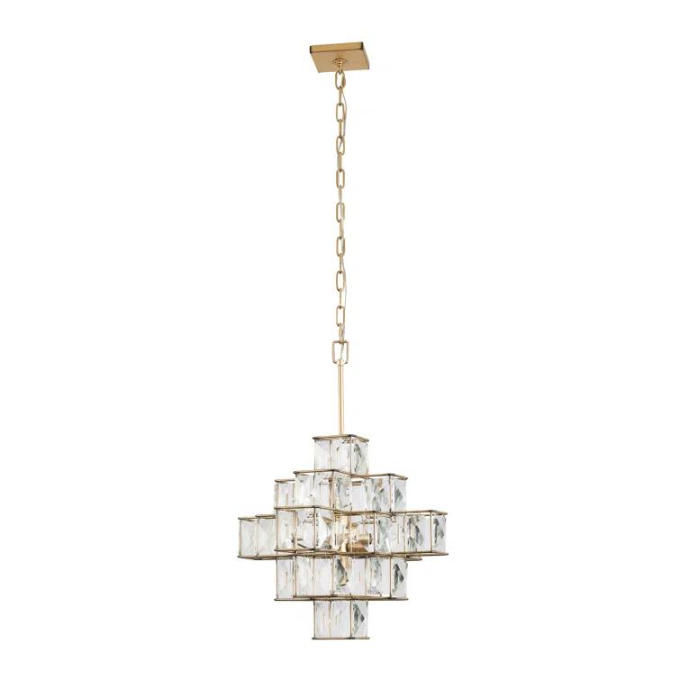 Elegant Calypso Gold Crystal Chandelier with Adjustable Chain