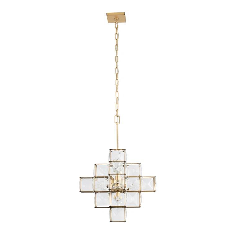 Elegant Calypso Gold Crystal Chandelier with Adjustable Chain