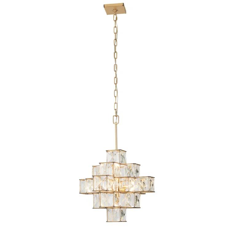 Elegant Calypso Gold Crystal Chandelier with Adjustable Chain