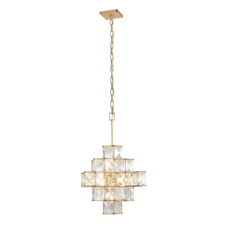 Elegant Calypso Gold Crystal Chandelier with Adjustable Chain