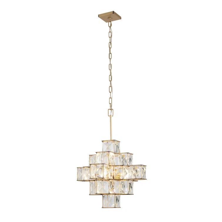 Elegant Calypso Gold Crystal Chandelier with Adjustable Chain