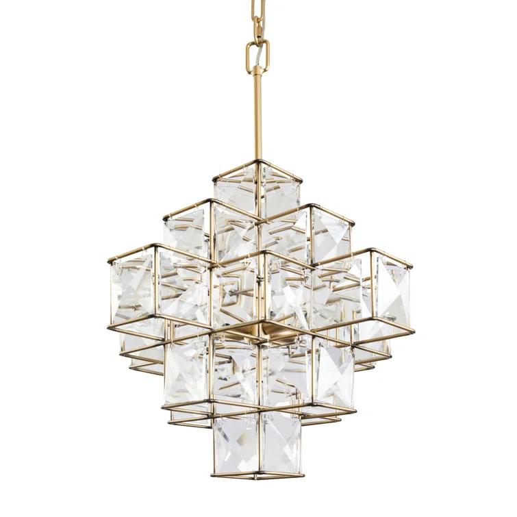 Elegant Calypso Gold Crystal Chandelier with Adjustable Chain