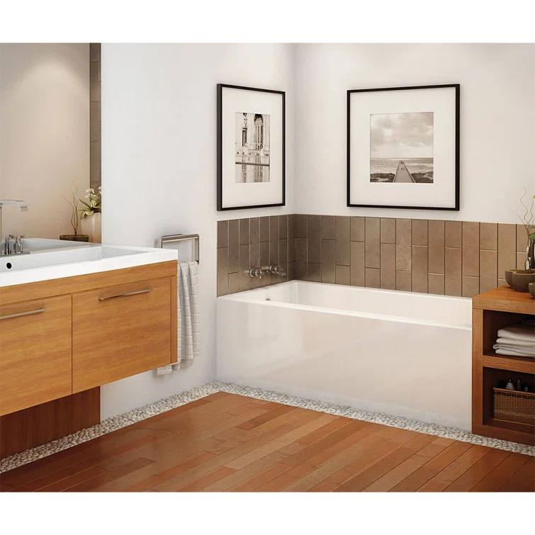Rubix 59.75'' x 30'' Alcove / Tile In Soaking Acrylic Bathtub