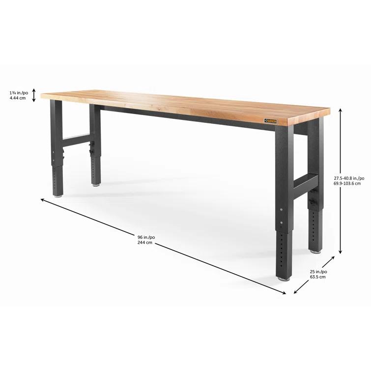 Adjustable Height Hardwood Workbench