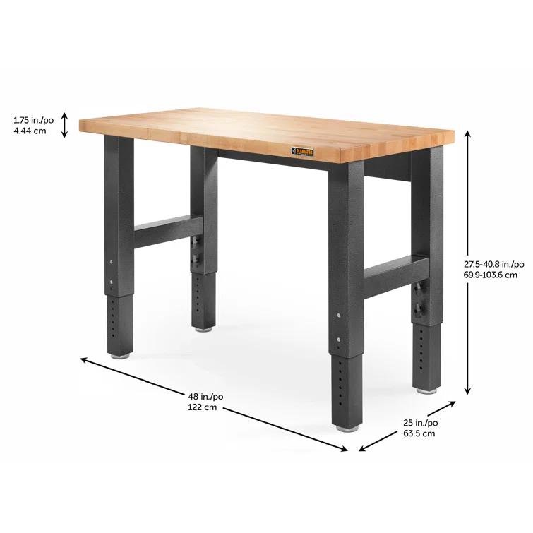 Adjustable Height Hardwood Workbench