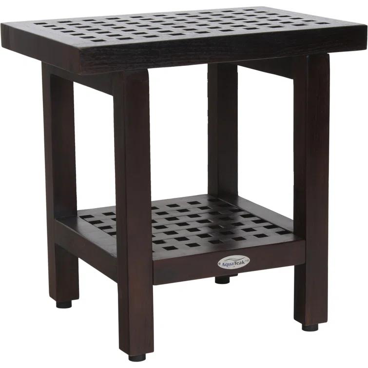 Aqua Teak Grate 18'' W Teak Shower Bench