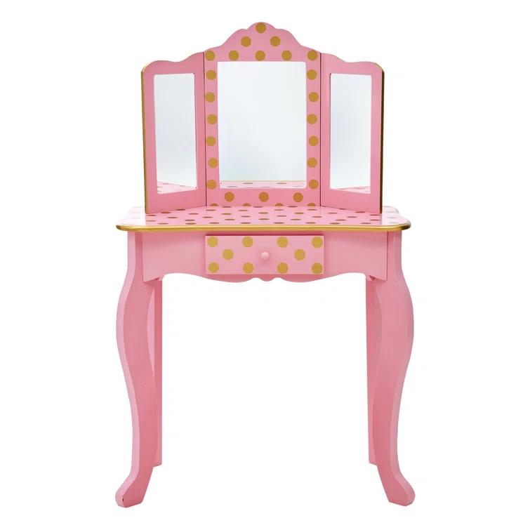 Teamson Kids Gisele Wooden Polka Dot 2-pc. Play Vanity for Accessories