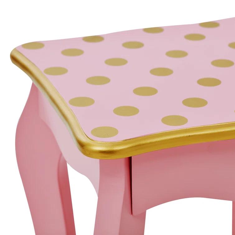 Teamson Kids Gisele Wooden Polka Dot 2-pc. Play Vanity for Accessories