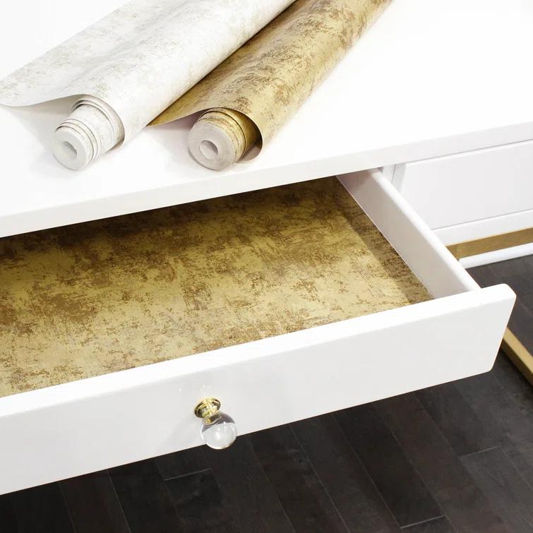 Tempaper & Co. Distressed Gold Removable Peel and Stick Wallpaper, Gold Leaf, 28 sq ft: Nursery, Botanical, Vinyl, Self-Adhesive