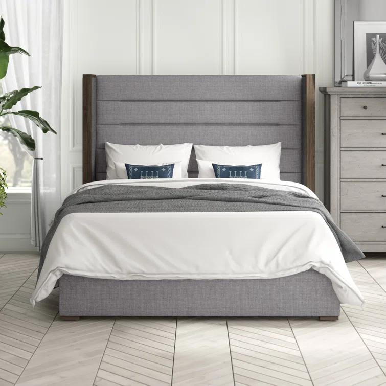 Grasser Upholstered Wingback Bed