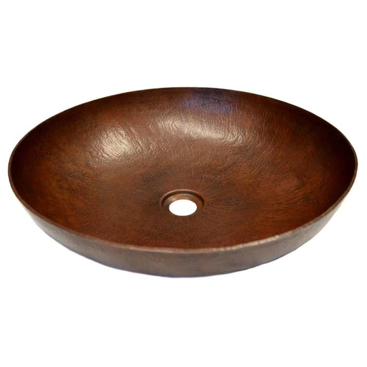 Maestro Copper Circular Vessel Bathroom Sink