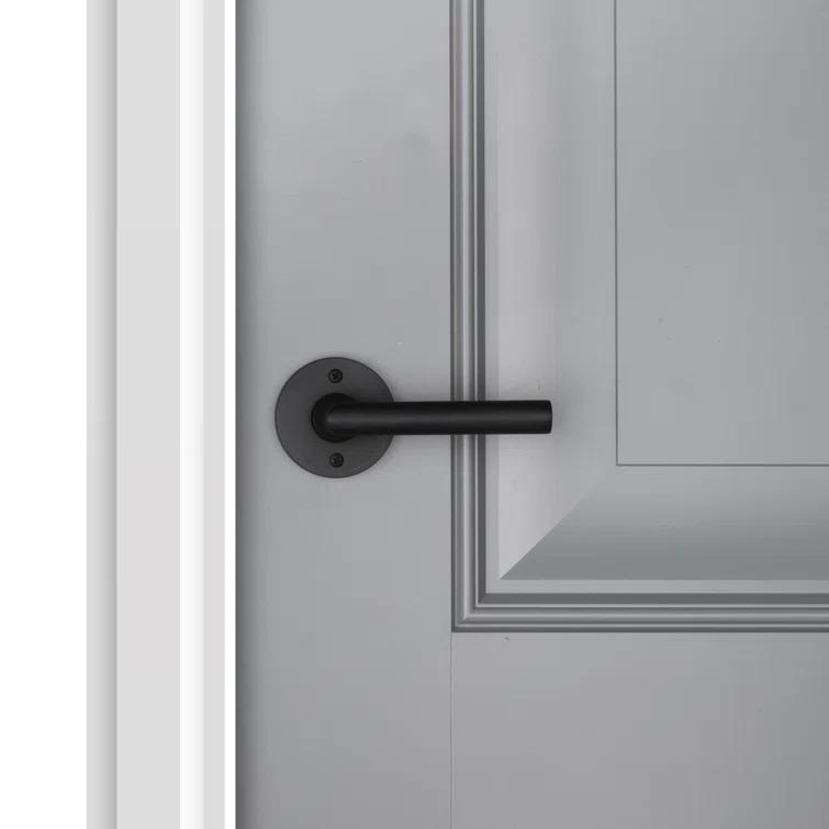 Satin Black Solid Brass Contemporary Round Lever Handle