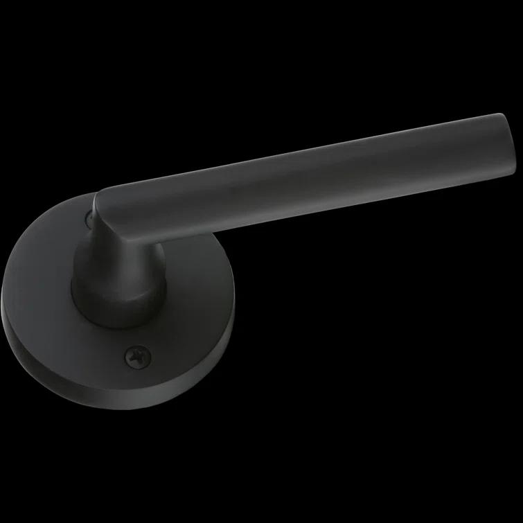 Satin Black Solid Brass Contemporary Round Lever Handle