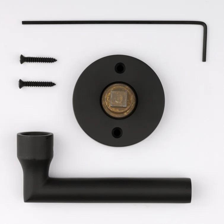 Satin Black Solid Brass Contemporary Round Lever Handle