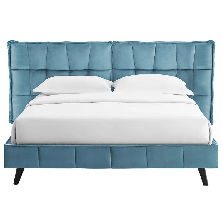 Modway Makenna Queen Upholstered Velvet Platform Bed