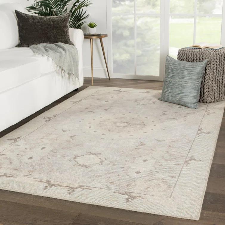 Wool Southwestern Area Rug in Gray