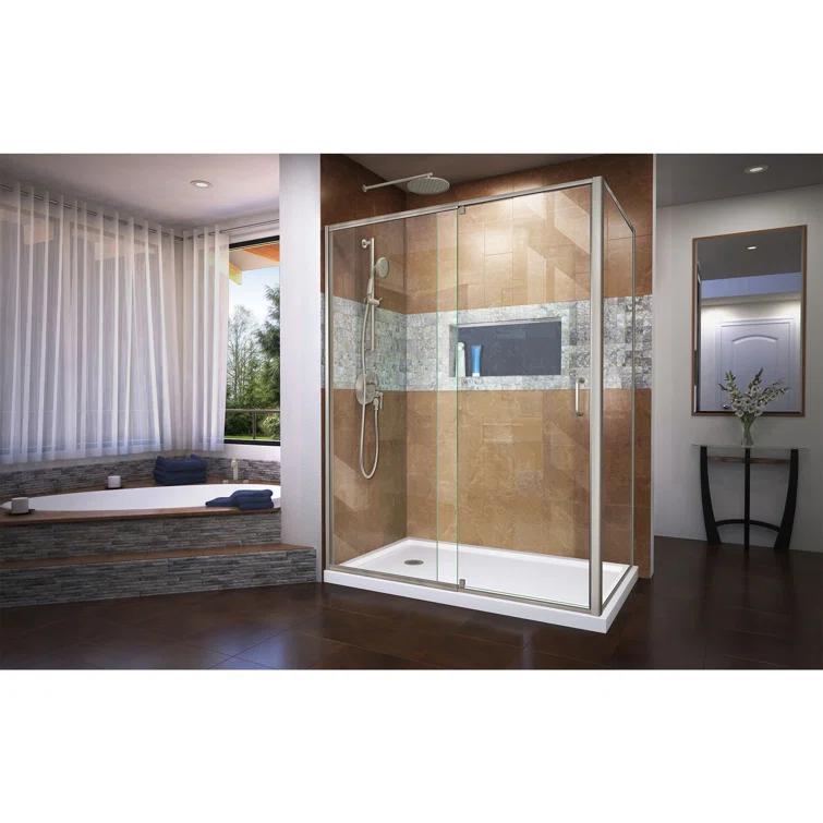 DreamLine Flex 36 in. D x 60 in. W x 74 3/4 in. H Semi-Frameless Shower Enclosure