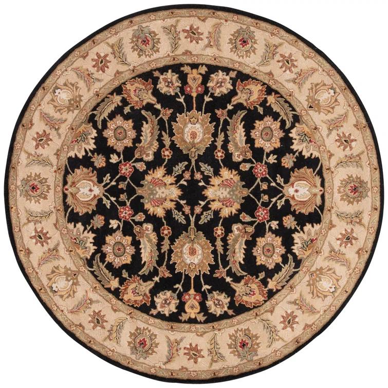 Selene Black and Beige Hand-Tufted Wool Rug 2'6" x 4'