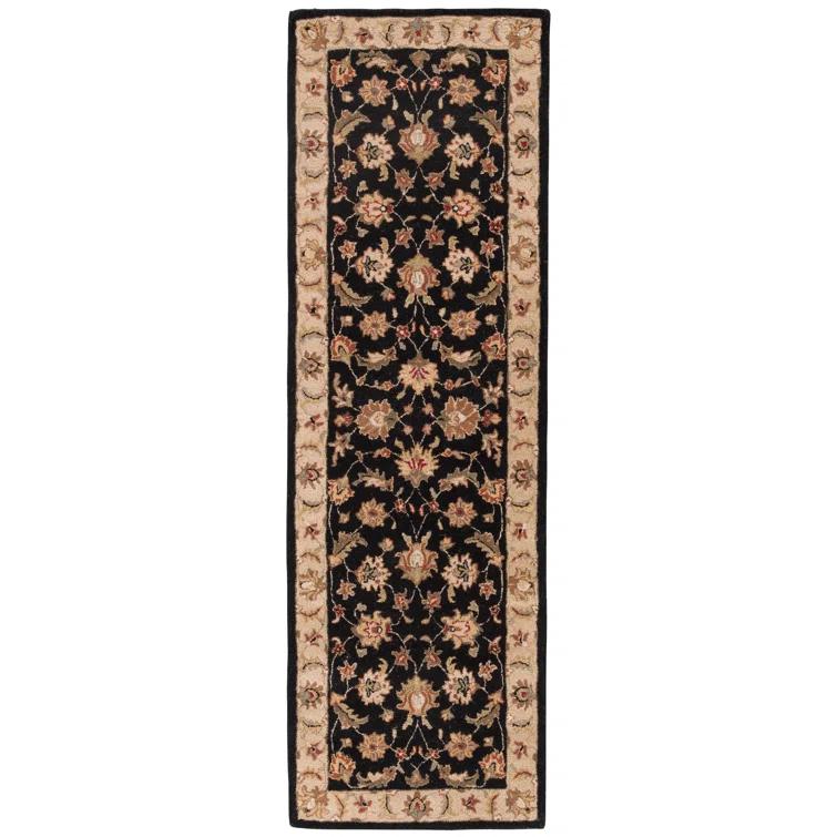 Selene Black and Beige Hand-Tufted Wool Rug 2'6" x 4'