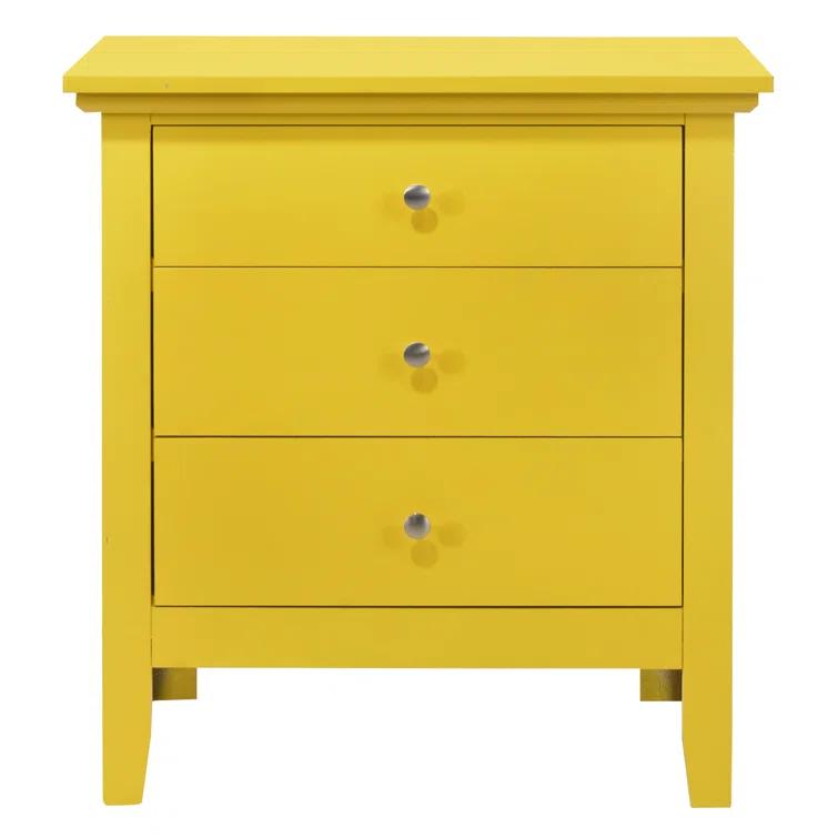 Hammond 3 - Drawer Nightstand Bed Side Table Wood Nightstand Small Bedside Table And Dresser