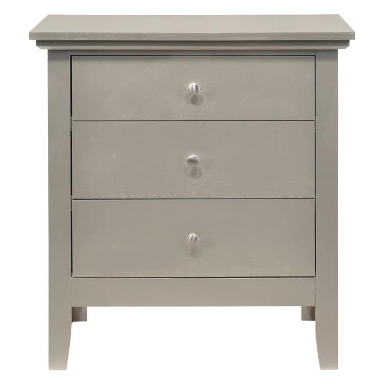 Hammond 3 - Drawer Nightstand Bed Side Table Wood Nightstand Small Bedside Table And Dresser