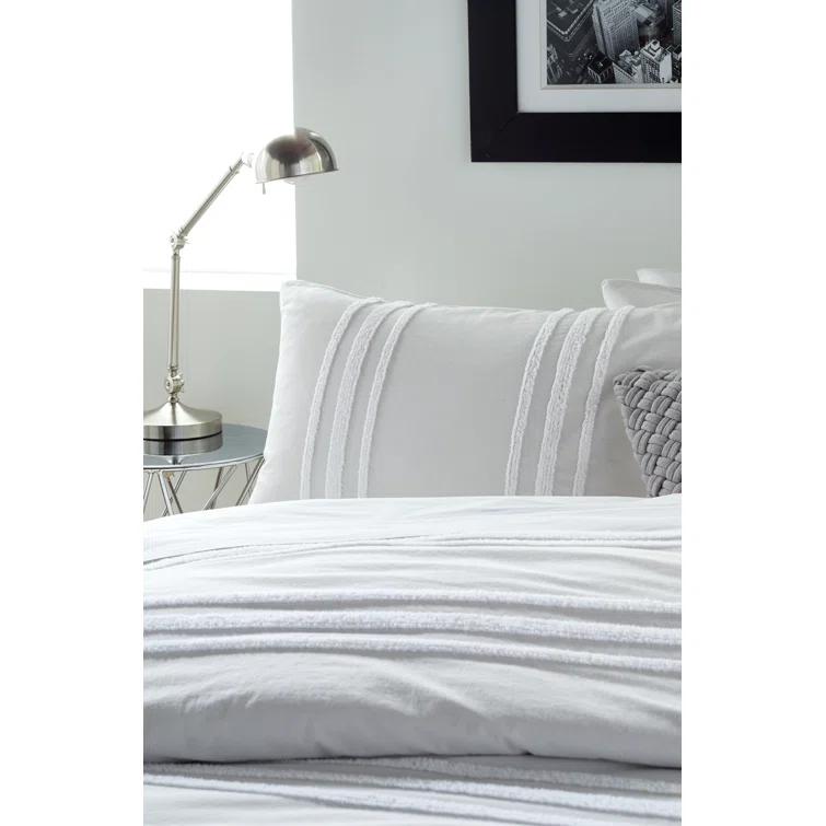 DKNY Chenille Stripe 100% Cotton 3 Piece Comforter Set