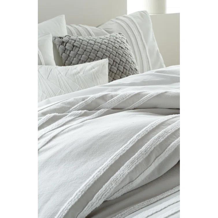 DKNY Chenille Stripe 100% Cotton 3 Piece Comforter Set