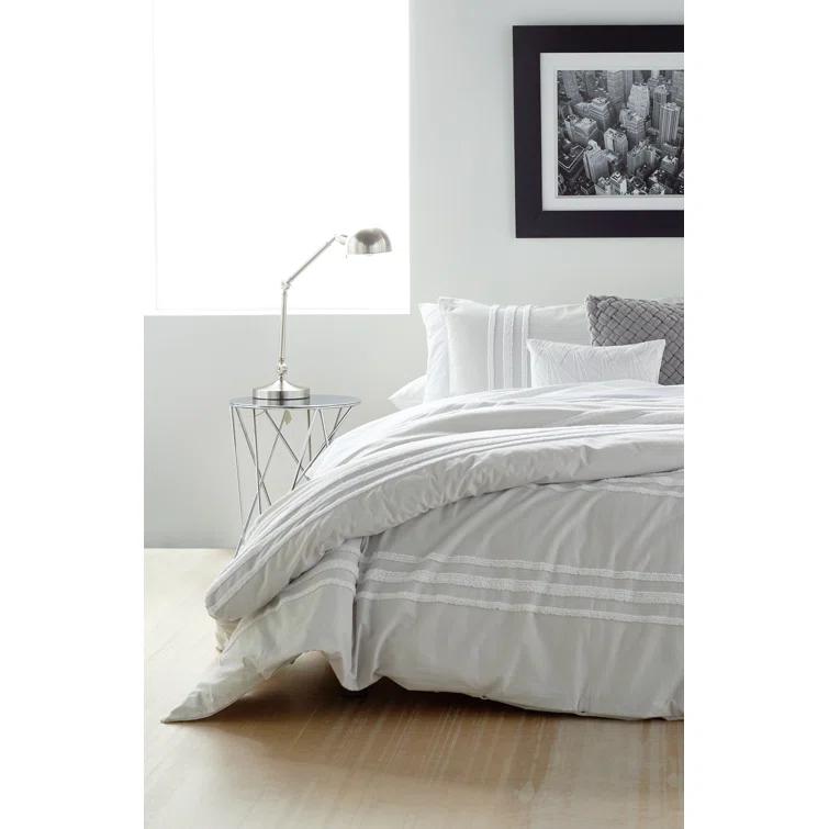 DKNY Chenille Stripe 100% Cotton 3 Piece Comforter Set